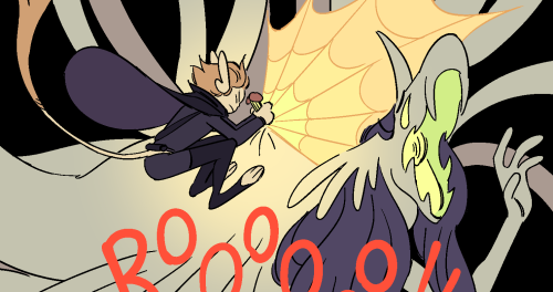 Star Trip has updated!The “killing” strike!ComicPatreonRSS[ID: A panel crop of Malik landing on Khut