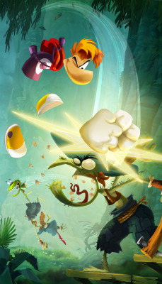 thevideogameartarchive:  Rayman, Smashing some old man.  Follow thevideogameartarchive on Tumblr for awesome video game artwork old and new!