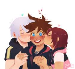 hawberries: (28th march 2019: 17th anniversary of kingdom hearts original release)  kisses for the birthday boy (and birthday boy and birthday girl)!! i may be new to the franchise but i adore it with my whole heart, wanted to draw a little something!