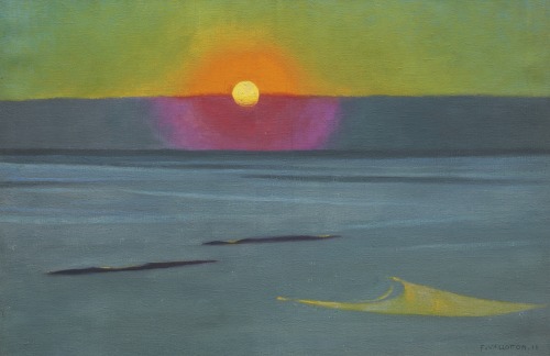 dappledwithshadow:Felix Vallotton, Soleil couchant dans la Brume 1911