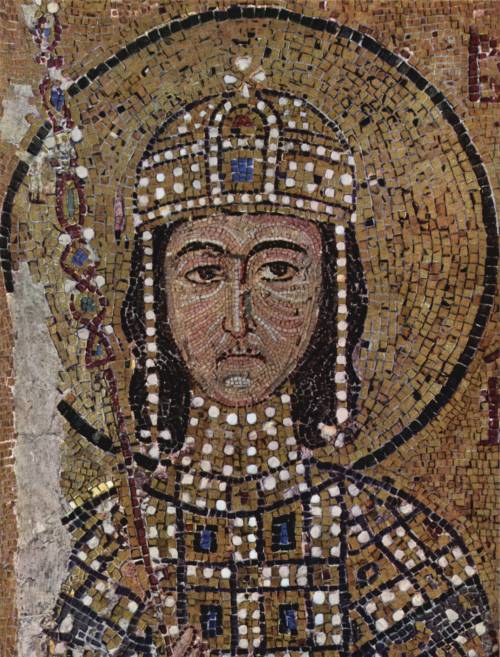Byzantine mosaic portrait of the co-Emperor Alexios Komnenos from Hagia Sophia, Constantinople, c. 1