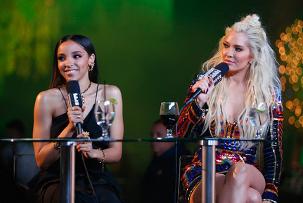 Tinashe with Erika Girardi 59th GRAMMY Awards 