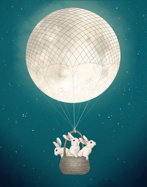 eatsleepdraw:  Moon bunnies!