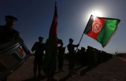 soldiers-of-war:  AFGHANISTAN. Herat Province. Herat. July 3, 2016. Afghan soldiers attend their graduation ceremony. Photograph: Jalil Rezayee/EPA 