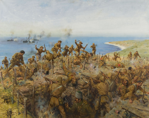 historicalfirearms:Gallipoli in Art100 years ago today British, Anzac and French forces landed on th