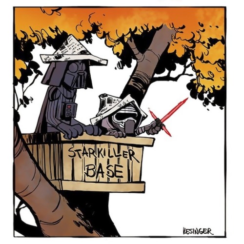 mymodernmet:Disney Illustrator’s Adorable Mash-Up Imagines ‘Star Wars’ as ‘Calvin and Hobbes’ Comics