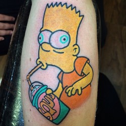 robwildentattoo:Cheers Dom, love doing these. #tattoo #traditionaltattoo #bartsimpson #bartsimpsontattoo #thesimpsons #bart #thesimpsonstattoo #realtattoos #topclasstattooing #tattooworkers #norwich #norwichtattoo