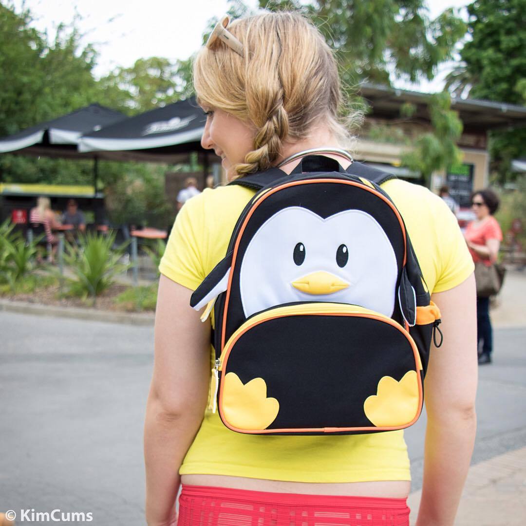 Meet Mr. Penguin! #sexy #cute #blonde #wickedweasel #pigtails #braids #penguins #backpack