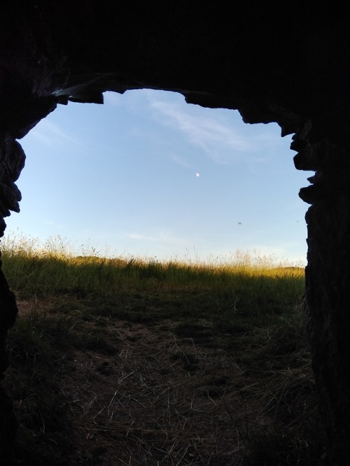 The Moon, from the mouth of Stoney Littleton Long Barrow, Somerset. c. 5,500 years old.