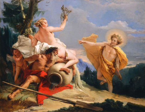 spoutziki-art:Giovanni Battista Tiepolo - Apollo Pursuing Daphne, 1755-1760