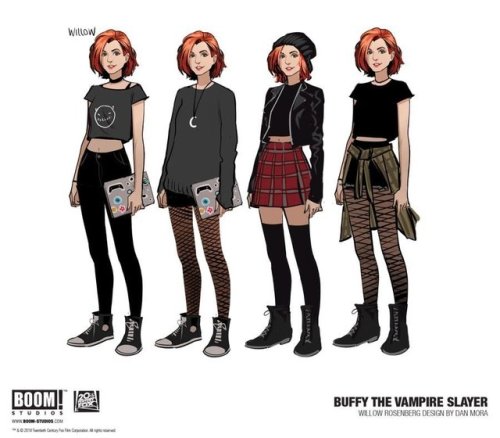 buffythecomicslayer: Dan Mora’s designs for Buffy, Willow, Xander, Giles, Anya, Spike, and Drusilla,