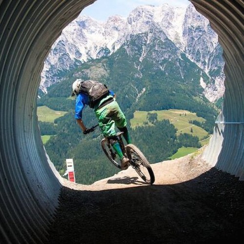 bikes-bridges-beer: #mtb #biking #mountainbike #mountainbiking #tunnel #mountains #downhill #cycling