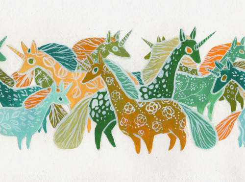 ullathynell: Painted these unicorns today. I made them repeat seamlessly because let’s face it
