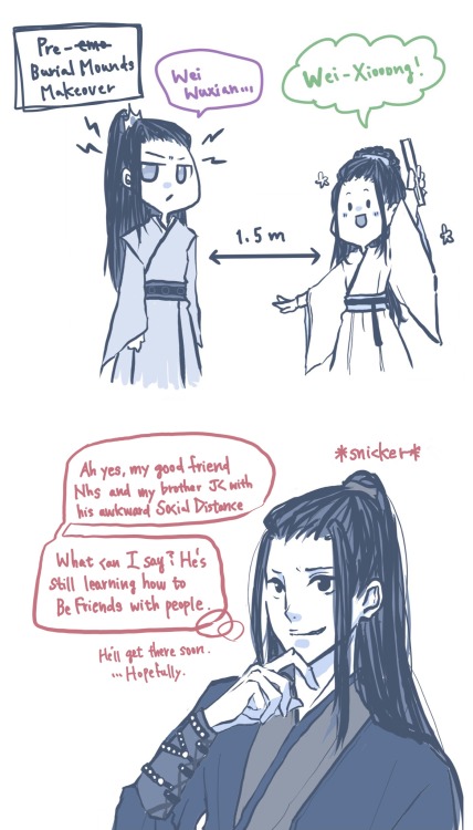 ntnttalksnothing: Jc goes from looking surprised half the times Nhs talks to him and having Wwx eith