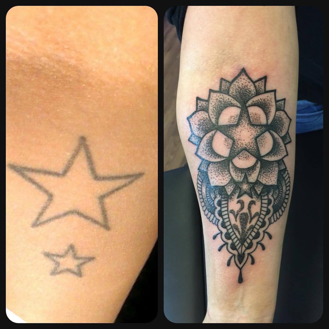 Floralfacetattoos on Instagram Gave my boy the good ol dots and stars  treatment Thanks for your trust mike     traditionaltattoo tattoo  tattoos traditional
