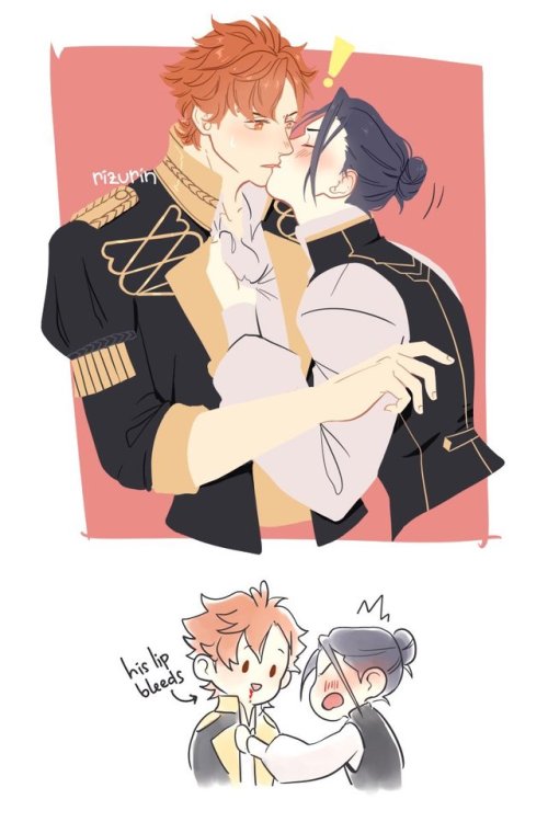 felix’s first attempt to kiss sylvain (probably had too much power)