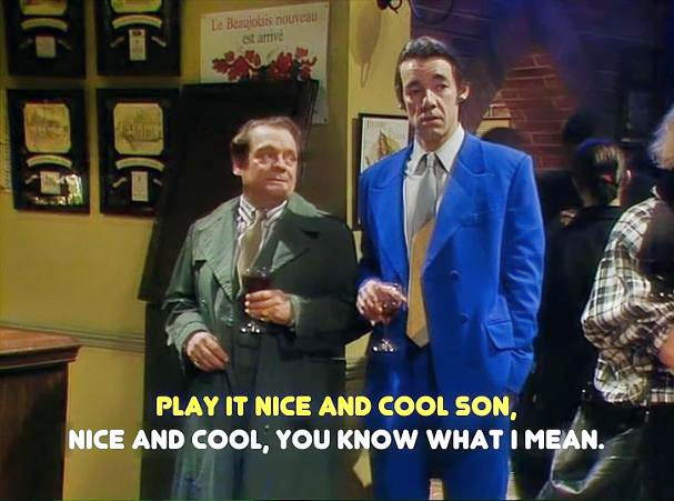 <p><a href="https://www.simplyeighties.com/del-boy-falls-through-the-bar.php">Del Boy falls through the bar in Only Fools and Horses</a></p>