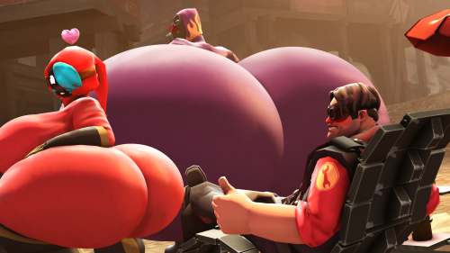 “Booty Show” ~ by Fattybulous.“Just during a game on Team Fortress 2, Callie and Kyro let me have a 