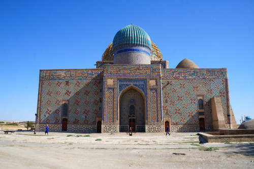 Exploring Turkestan’s ancient Mausoleum. Kazakhstan