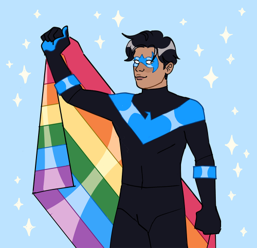 kingdowager: inspired by that nightwing pride month variant cover :)