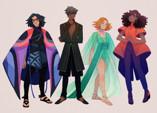 projectprotea: formal clothes! these were fun to design! Coe and Wren are uncharacteristically fancy