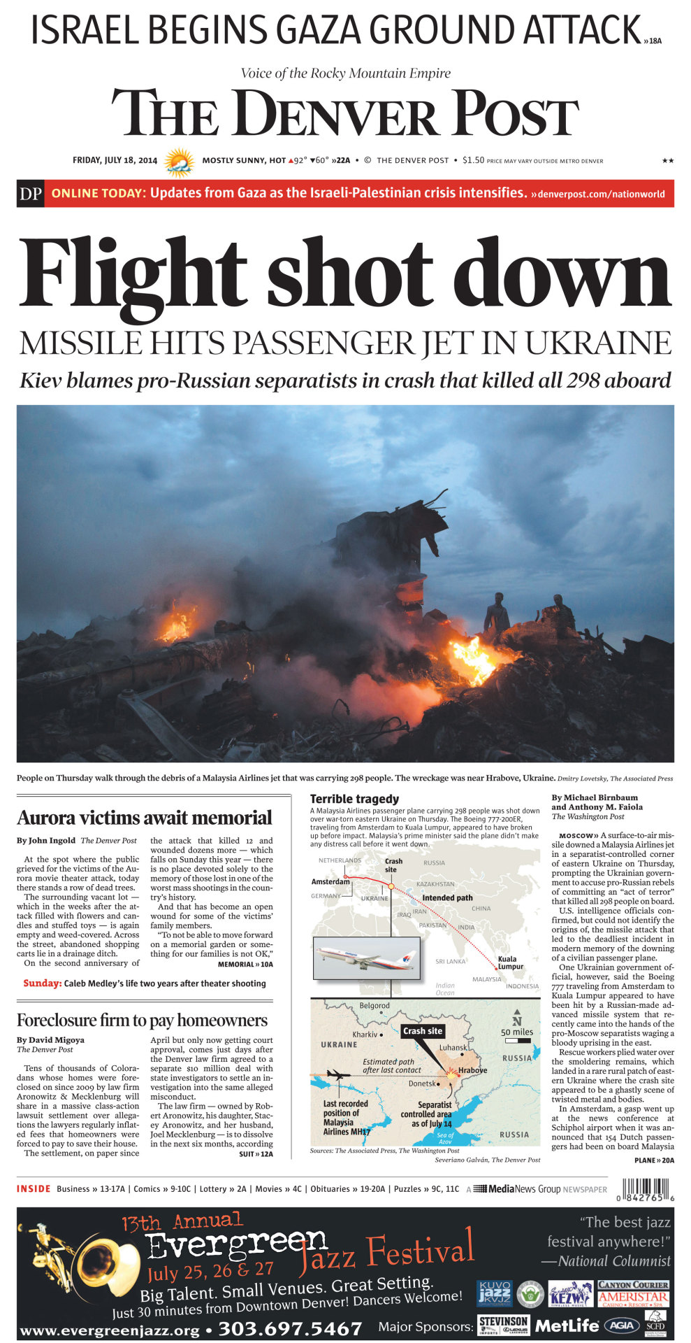 FRONT PAGE: Flight shot down.  Latest updates: http://dpo.st/1mUFpK1
The victims: http://dpo.st/1lbEGj5
Photos: http://dpo.st/1nfI4zf
Opinion: http://dpo.st/1lbET5P