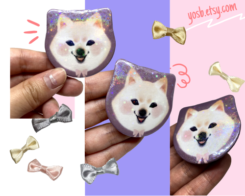 yes i made sparkly shiba buttons of my baby