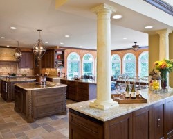 housewifesecrets:  houseandhomepics:  kitchen by Cameo Kitchens, Inc. http://www.houzz.com/photos/195624/Hernandez-Kitchen-5-mediterranean-kitchen-dc-metro      #5  I could make a sandwich for you in there