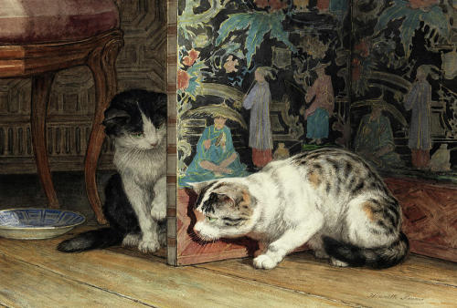 Henriëtte Ronner-Knip (Belgian-Dutch, 1821-1909, b. Amsterdam, Netherlands, d. Ixelles, Belgium) - P