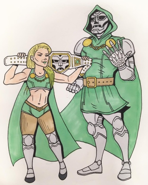 #HeroesCon sketch commission highlights pt. 2: @alexa_bliss_wwe_ (w/ Doom Championship) &amp; Dr