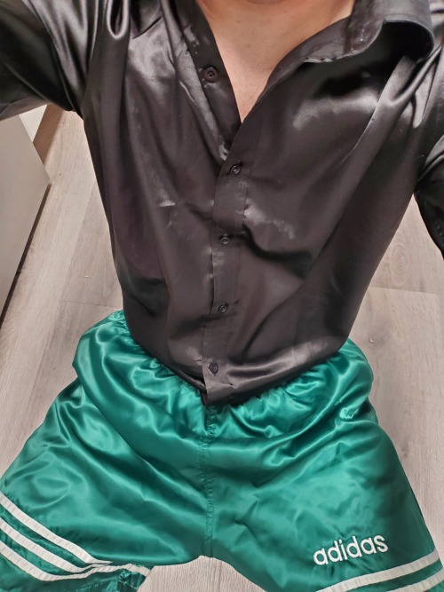 Dressed for dinner? Or for a game of soccer? You decide.My Adidas Argentina satin nylon shorts, and 