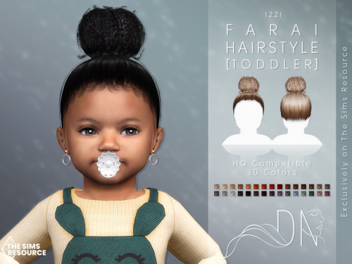 emilyccfinds: Farai Hairstyle by DarkNighTtCreated for: The Sims 4 Farai Hairstyle is an updo, curly