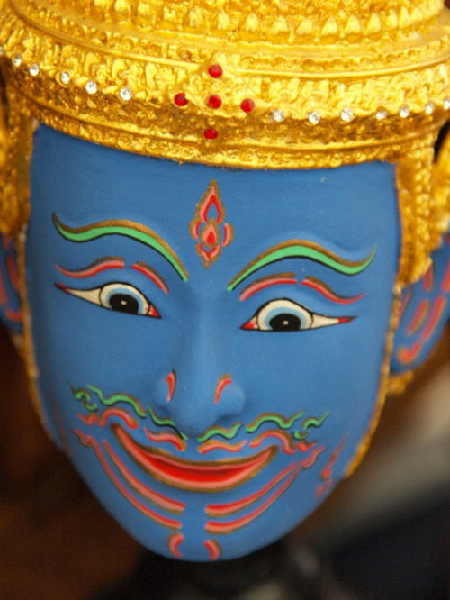 Khon mask of Phra Narai (Vishnu) Thailand