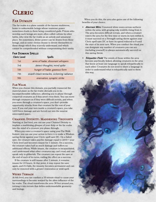It&rsquo;s a bit late for Halloween, but this subclass is definitely inspired by eldritch horror