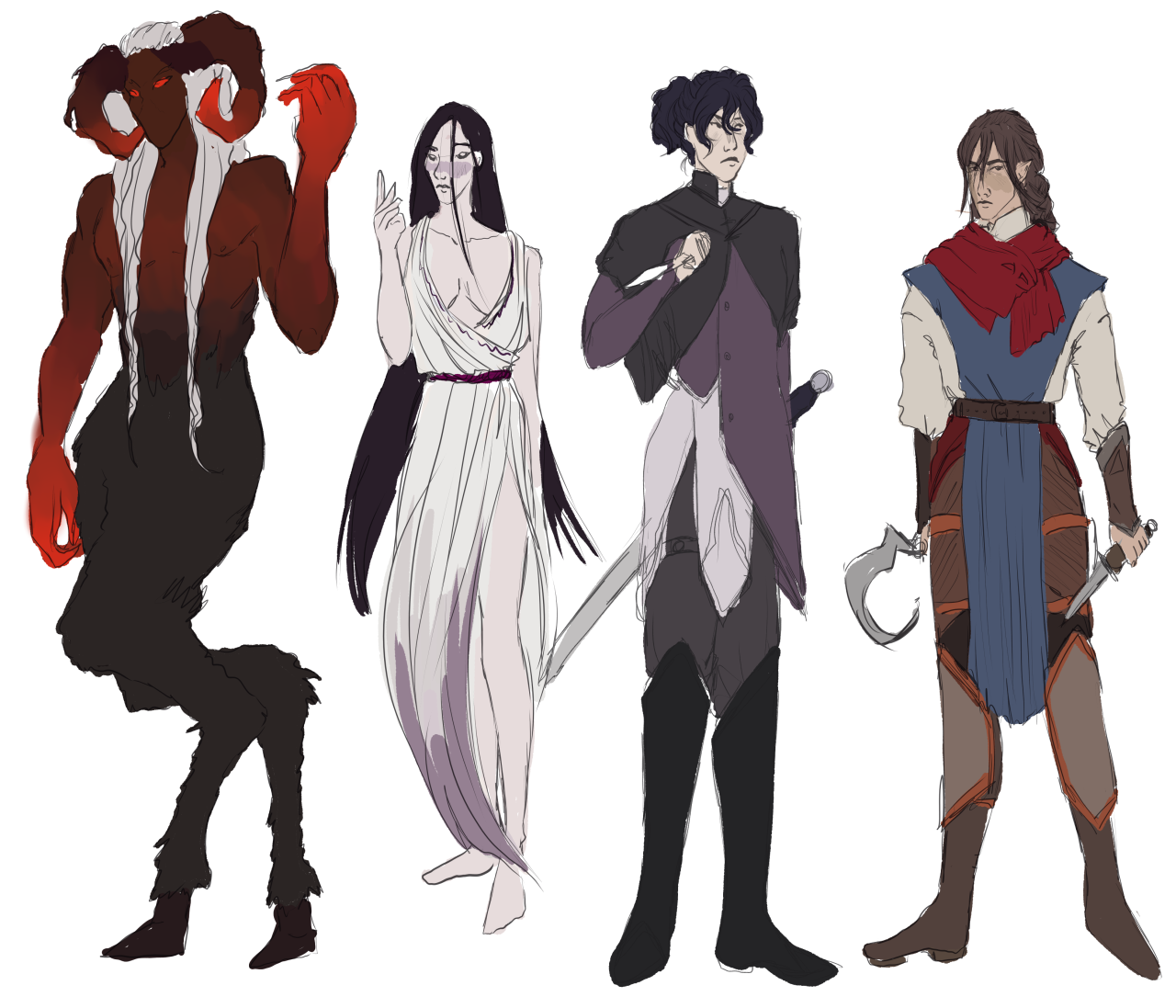 OC] I drew my players' characters in the Legends of Vox Machina style! :  r/DnD