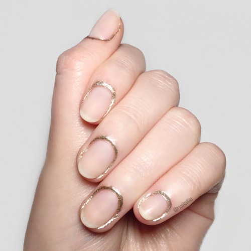 nailallie:Gold cuticles inspired by both NYFW and @torreblanqueta! They were so easy to do and I lov