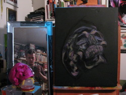 Working on a skull painting now, acrylic