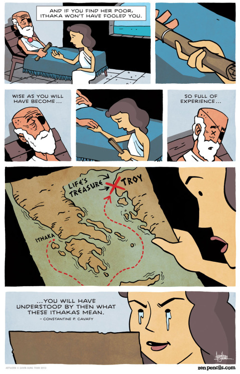 zenpencils: C.P. Cavafy &lsquo;ITHAKA&rsquo;