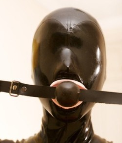 rubberdollowner:  http://rubberdollowner.tumblr.com A beautiful image to enjoy.  Perfect sensory deprivation.  Ball gag….it means I cannot hear lola whine, which she does a bit too much. 