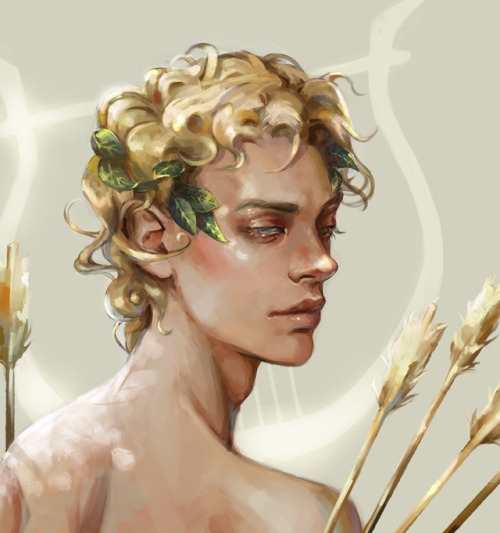 za-ra-h: Finished this drawing of Apollo and his golden arrows. He’s my favorite of the Greek mythos