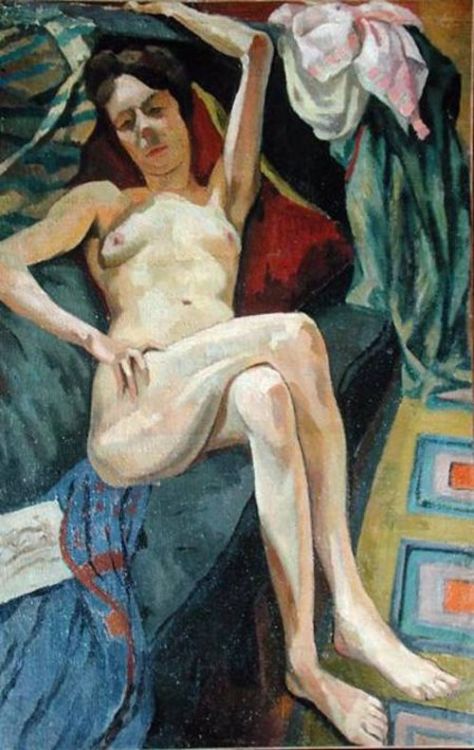 huariqueje: Woman on Sofa (Nina Hamnett)   -   Roger Fry , 1918 British,1866-1934 Oil on c