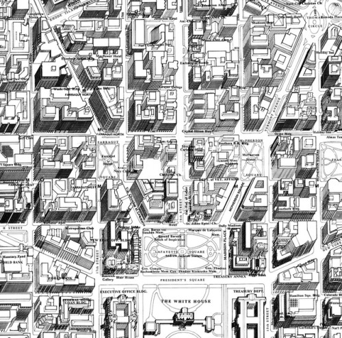 Washington, D.C. axonometric map (detail)