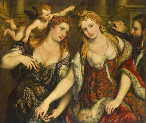 Venus, Flora y Marte, una alegoría por Paris Bordone, década de 1550.