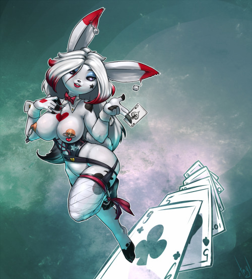 Gambler’s Hand - card bunny lady commission adult photos