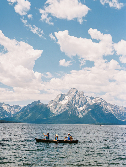 A family canoeing at the Tetons Redding,California 