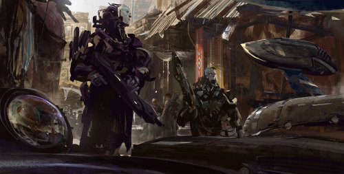 The superb sci-fi themed sketches, paintings and concept artworks of LiXin Yin - www.this-is