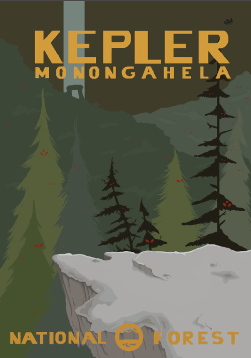 queenofthecommunistcannibals:omokomo:stay strange, kepler[image description: a poster for Monongahel