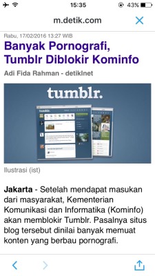 johnegberts:  indistinctthoughts:  As you can see, i’ve almost never post these kinds of thing on my blog, and although 90% of you won’t really care but this is a big deal to us. The Indonesian government is trying to block Tumblr because they think