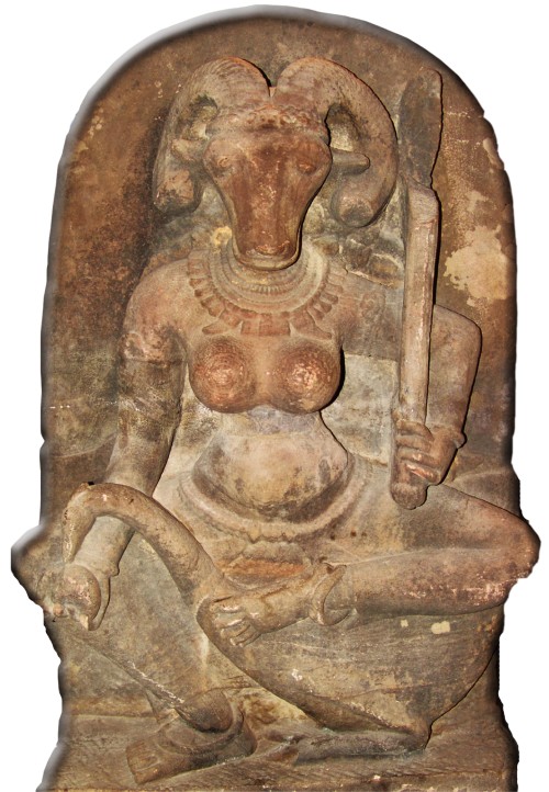 Vrishanana Yogini, 10 century, Uttar Pradesh.This deity was stolen from a temple in Lokhari village 