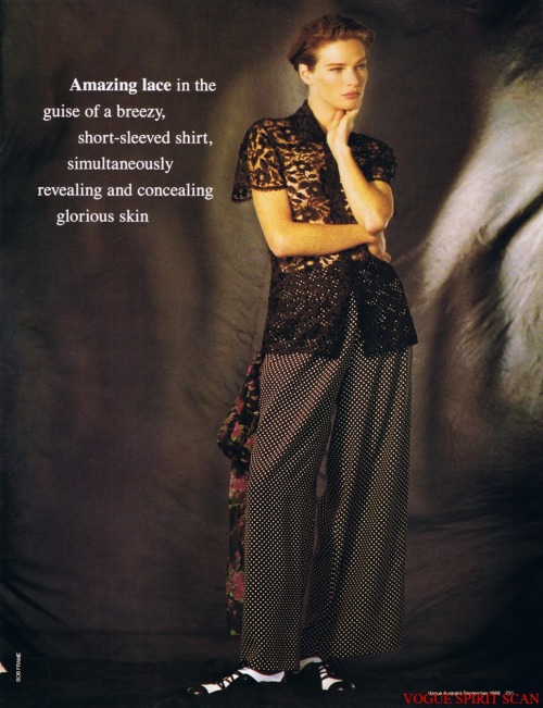 CAROL JACKSONAustralian Vogue EditorialSeptember 1988Photos: Bob Frame 